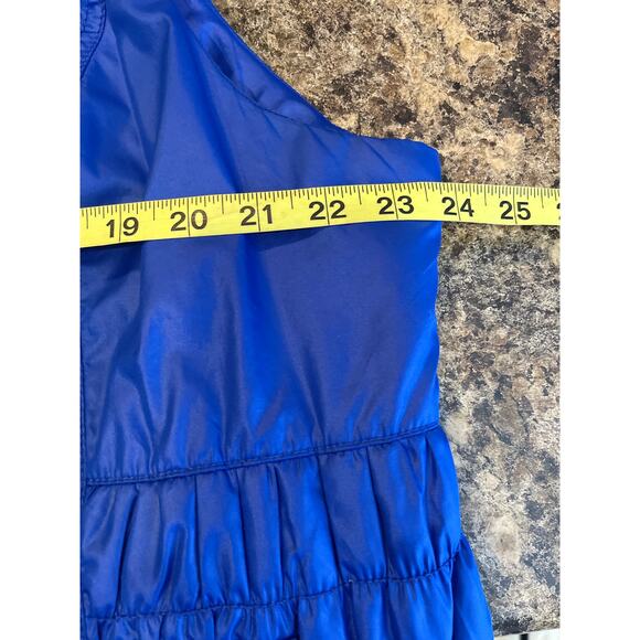 Chicos Zenergy Blue Vest Jacket Chicos Size 3 / US XL 16 Ruched Waist Full Zip - Picture 6 of 7